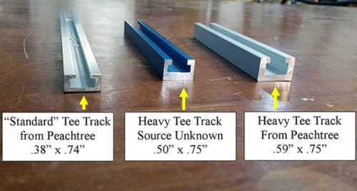 Differences in Tee Tracks used on Workstation